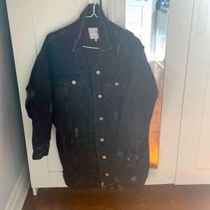 Oversized black distressed jacket